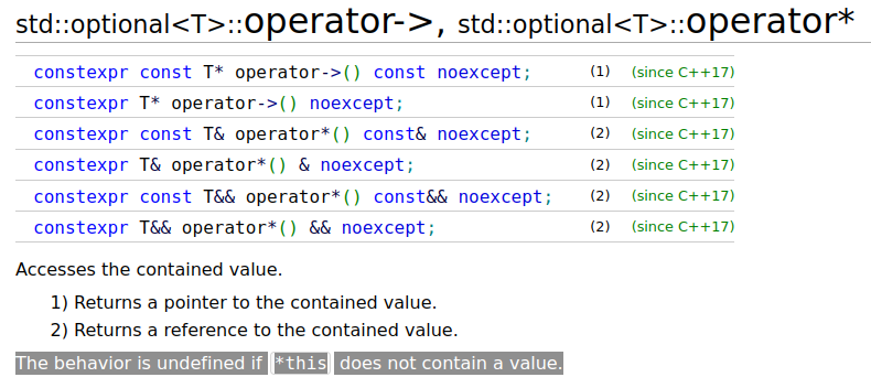std::optional::operator*